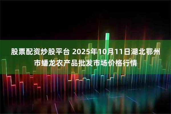 股票配资炒股平台 2025年10月11日湖北鄂州市蟠龙农产品批发市场价格行情
