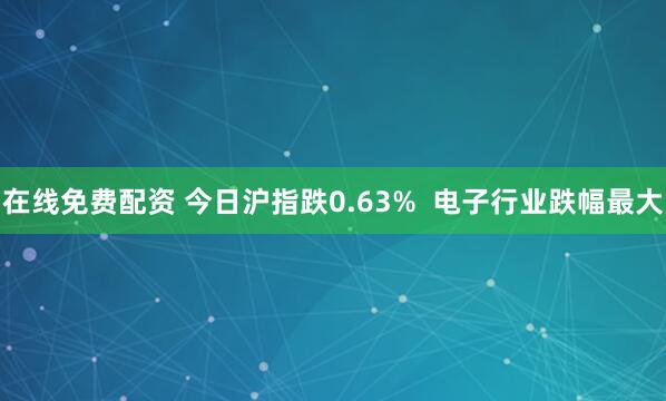 在线免费配资 今日沪指跌0.63%  电子行业跌幅最大